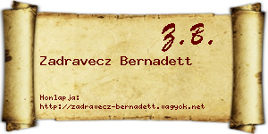 Zadravecz Bernadett névjegykártya